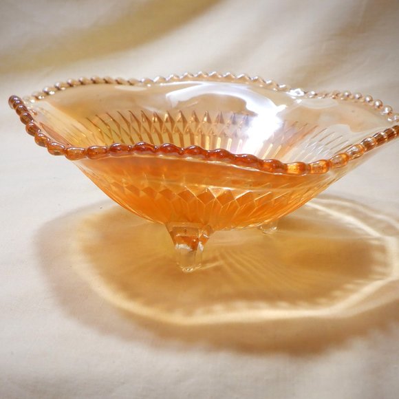 VINTAGE ~ Carnival Glass DISH / BOWL ~ Ruffle Edge - Picture 3 of 4